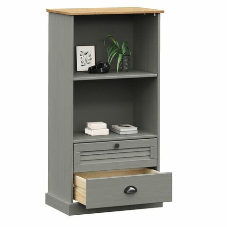 Boekenkast VIGO 60x35x114,5 cm massief grenenhout grijs 8720845846008 3