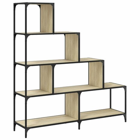 Boekenkast 4-laags 139x33,5x149 cm bewerkt hout sonoma eiken 8721012377738 2