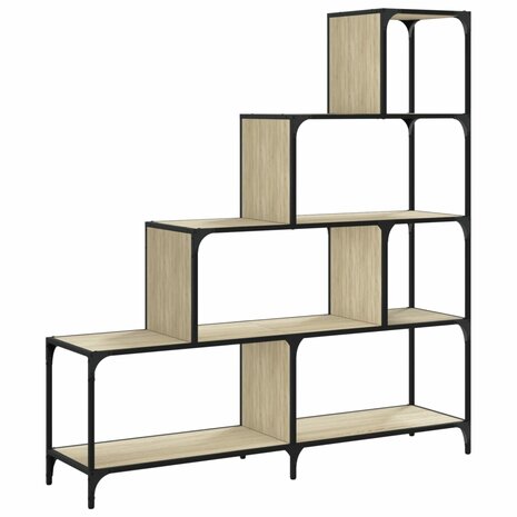 Boekenkast 4-laags 139x33,5x149 cm bewerkt hout sonoma eiken 8721012377738 7