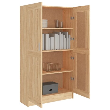 Boekenkast 82,5x30,5x150 cm bewerkt hout sonoma eikenkleurig 8720286134085 4