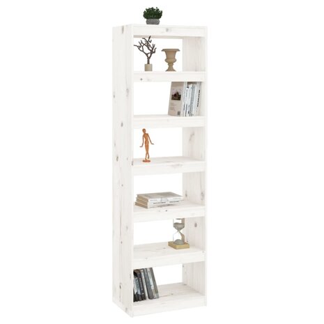 Boekenkast/kamerscherm 60x30x199,5 cm massief grenenhout wit 8720286608791 3