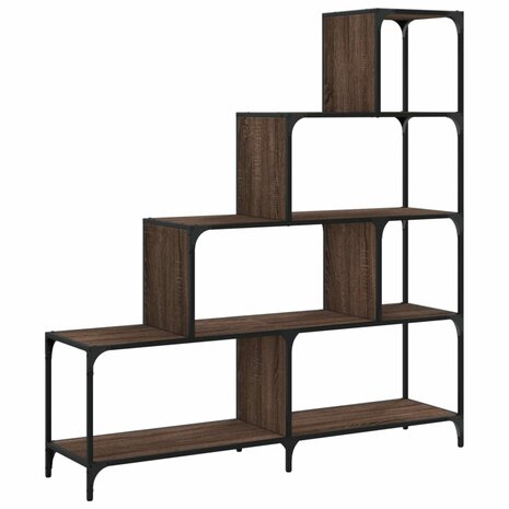 Boekenkast 4-laags 139x33,5x149 cm bewerkt hout bruin eiken 8721012377769 7