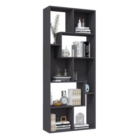 Boekenkast 67x24x161 cm bewerkt hout grijs 8719883915814 4