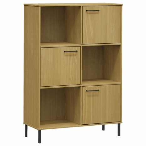 Boekenkast met metalen poten OSLO 90x35x128,5 cm hout bruin 8720845578206 2