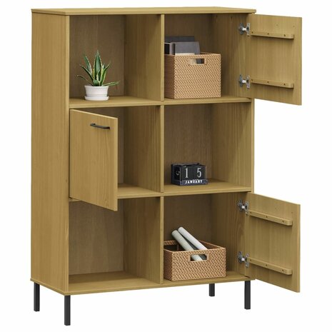 Boekenkast met metalen poten OSLO 90x35x128,5 cm hout bruin 8720845578206 3