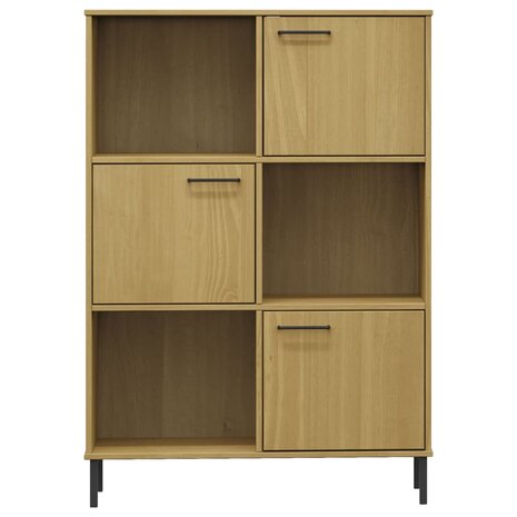 Boekenkast met metalen poten OSLO 90x35x128,5 cm hout bruin 8720845578206 4