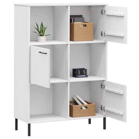 Boekenkast met metalen poten OSLO 90x35x128,5 cm hout wit 8720845578220 3