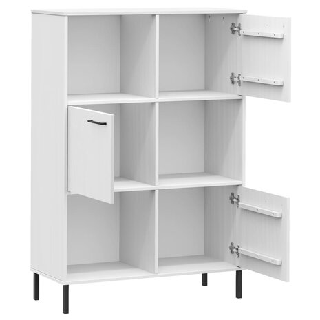 Boekenkast met metalen poten OSLO 90x35x128,5 cm hout wit 8720845578220 5