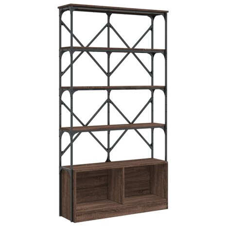 Boekenkast 100x26x180 cm bewerkt hout en metaal bruin eiken 8721012479692 2