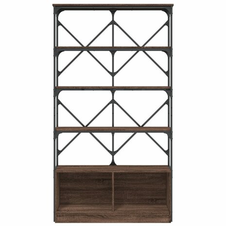 Boekenkast 100x26x180 cm bewerkt hout en metaal bruin eiken 8721012479692 5