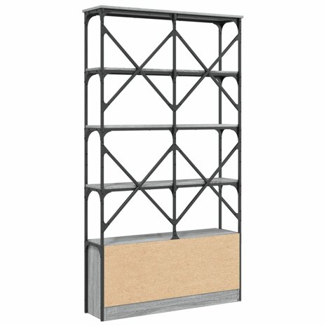 Boekenkast 100x26x180 cm bewerkt hout en metaal grijs sonoma 8721012479685 7