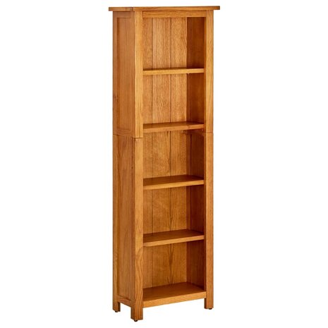 Boekenkast met 5 schappen 45x22x140 cm massief eikenhout 8720286543047 1