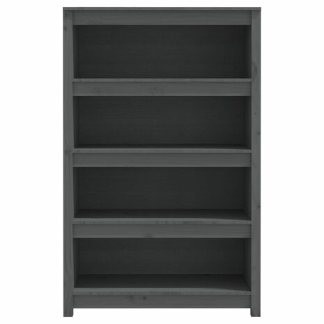 Boekenkast 80x35x126 cm massief grenenhout grijs 8720845556372 5