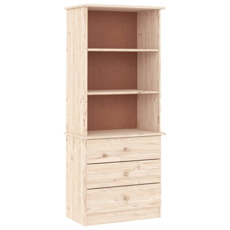 Boekenkast met lades ALTA 60x35x142 cm massief grenenhout 8720845886837 2