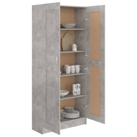 Boekenkast 82,5x30,5x185,5 cm bewerkt hout betongrijs 8720286134184 4