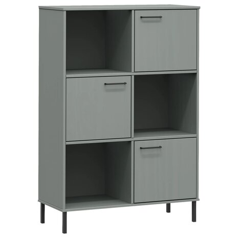 Boekenkast met metalen poten OSLO 90x35x128,5 cm hout grijs 8720845578213 2