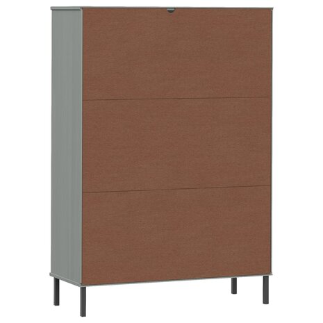 Boekenkast met metalen poten OSLO 90x35x128,5 cm hout grijs 8720845578213 7