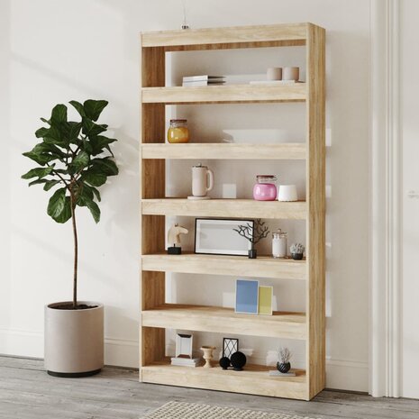 Boekenkast/kamerscherm 100x30x198 cm bewerkt hout sonoma eiken 8720286843888 3