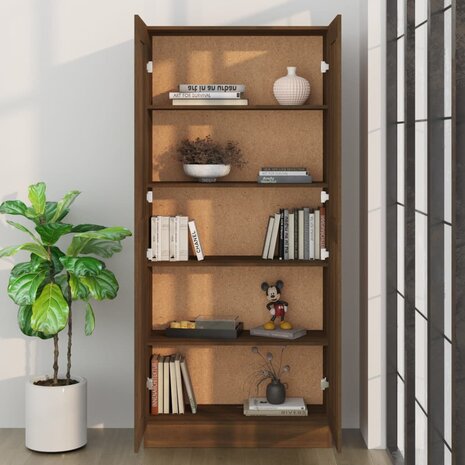 Boekenkast 82,5x30,5x185,5 cm bewerkt hout bruin eikenkleur 8720286931813 3