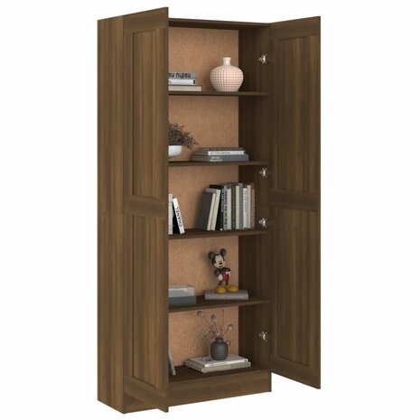 Boekenkast 82,5x30,5x185,5 cm bewerkt hout bruin eikenkleur 8720286931813 4