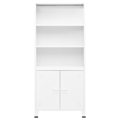 Boekenkast industrieel 80x32x180 cm staal wit 8720286699676 2