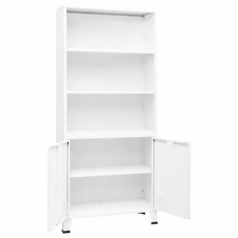 Boekenkast industrieel 80x32x180 cm staal wit 8720286699676 5