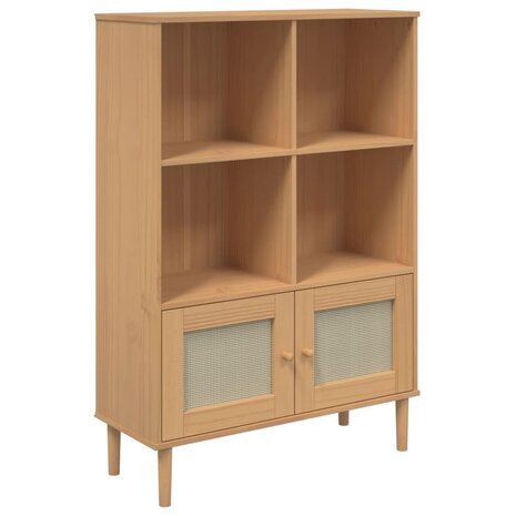 Boekenkast SENJA rattan-look 90x35x130 cm grenenhout bruin 8721012134775 2