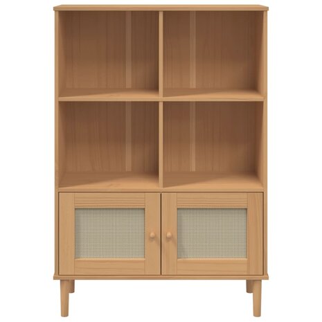 Boekenkast SENJA rattan-look 90x35x130 cm grenenhout bruin 8721012134775 5