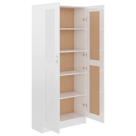 Boekenkast 82,5x30,5x185,5 cm bewerkt hout hoogglans wit 8720286134207 5