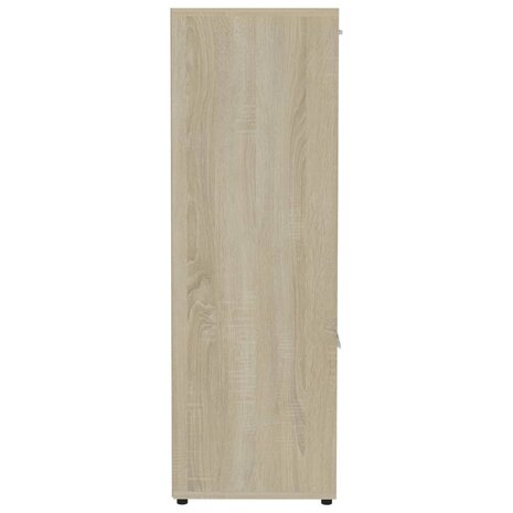 Boekenkast 90x30x90 cm bewerkt hout wit en sonoma eikenkleurig 8720286017296 7