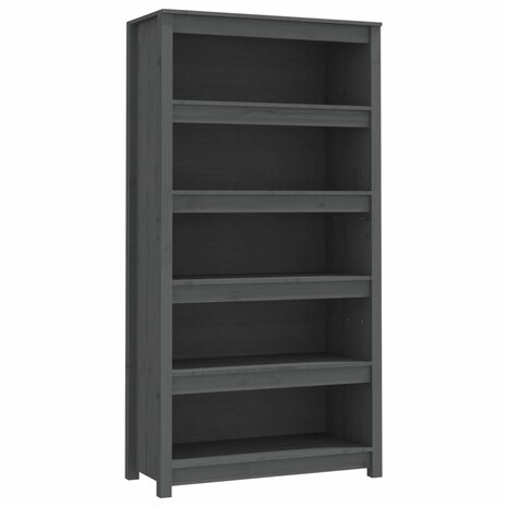 Boekenkast 80x35x154 cm massief grenenhout grijs 8720845556426 2