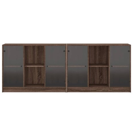 Boekenkast met deuren 204x37x75 cm hout bruineikenkleurig 8721012216273 6