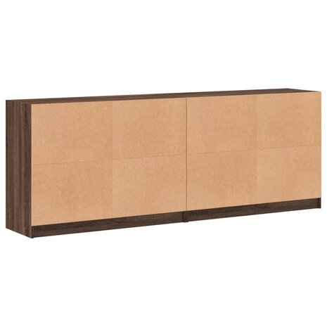 Boekenkast met deuren 204x37x75 cm hout bruineikenkleurig 8721012216273 8