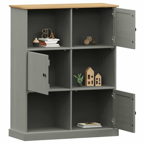 Boekenkast VIGO 90x35x114,5 cm massief grenenhout grijs 8720845845971 3