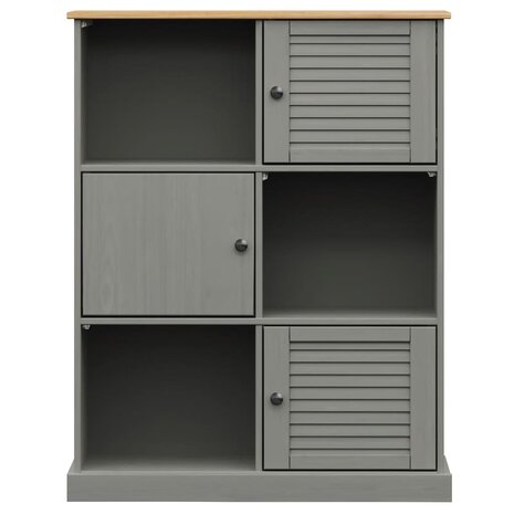 Boekenkast VIGO 90x35x114,5 cm massief grenenhout grijs 8720845845971 4