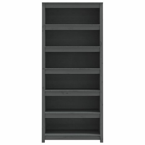 Boekenkast 80x35x183 cm massief grenenhout grijs 8720845556471 5