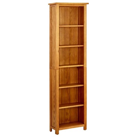 Boekenkast met 6 schappen 52x22x180 cm massief eikenhout 8720286543054 1