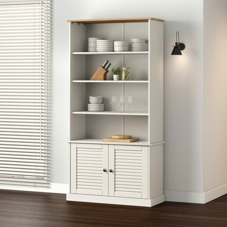 Boekenkast VIGO 85x35x170 cm massief grenenhout wit 8720845846114 1