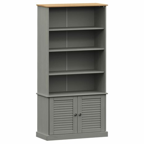 Boekenkast VIGO 85x35x170 cm massief grenenhout grijs 8720845846121 2