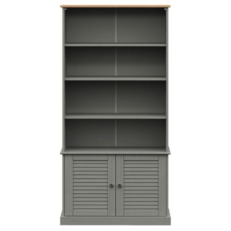 Boekenkast VIGO 85x35x170 cm massief grenenhout grijs 8720845846121 4