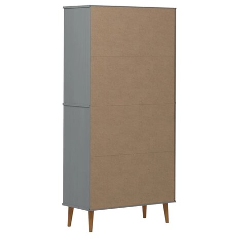 Boekenkast MOLDE 85x35x170,5 cm massief grenenhout grijs 8720845542290 7