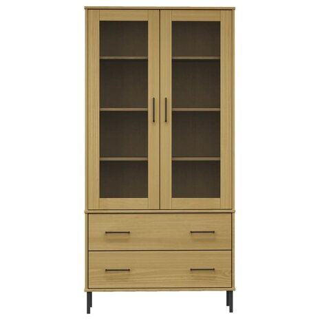 Boekenkast met metalen poten OSLO 85x35x172,5 cm hout bruin 8720845577995 4