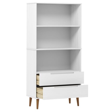 Boekenkast MOLDE 85x35x170,5 cm massief grenenhout wit 8720845542283 5