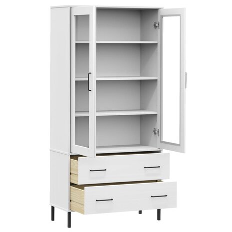 Boekenkast met metalen poten OSLO 85x35x172,5 cm hout wit 8720845578015 5