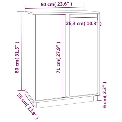 Dressoir 60x35x80 cm massief grenenhout honingbruin 8720845581350 10