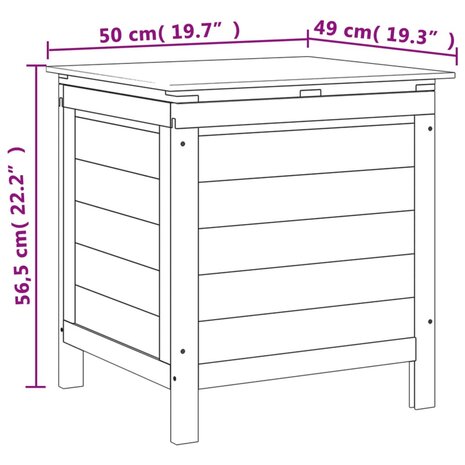 Tuinbox 50x49x56,5 cm massief vurenhout wit 8721012119550 8