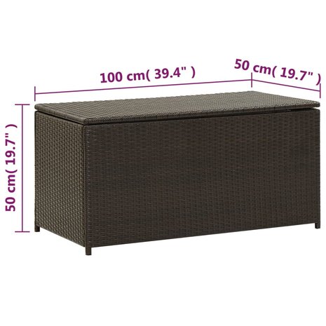 Tuinbox 100x50x50 cm poly rattan bruin 8719883732176 9