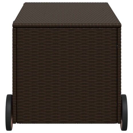 Tuinbox met wielen 190 L poly rattan bruin 8721012243675 5