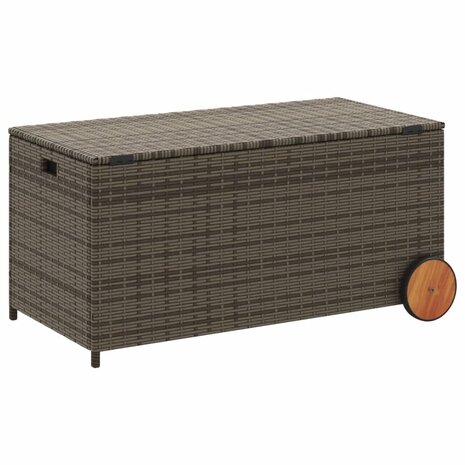 Tuinbox met wielen 190 L poly rattan grijs 8721012243682 6