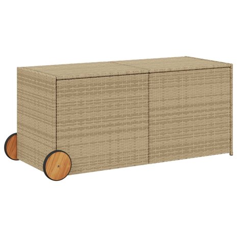 Tuinbox met wielen 283 L poly rattan gemengd beige 8721012243613 2